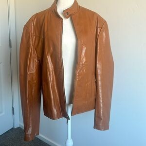 Brown leather jacket